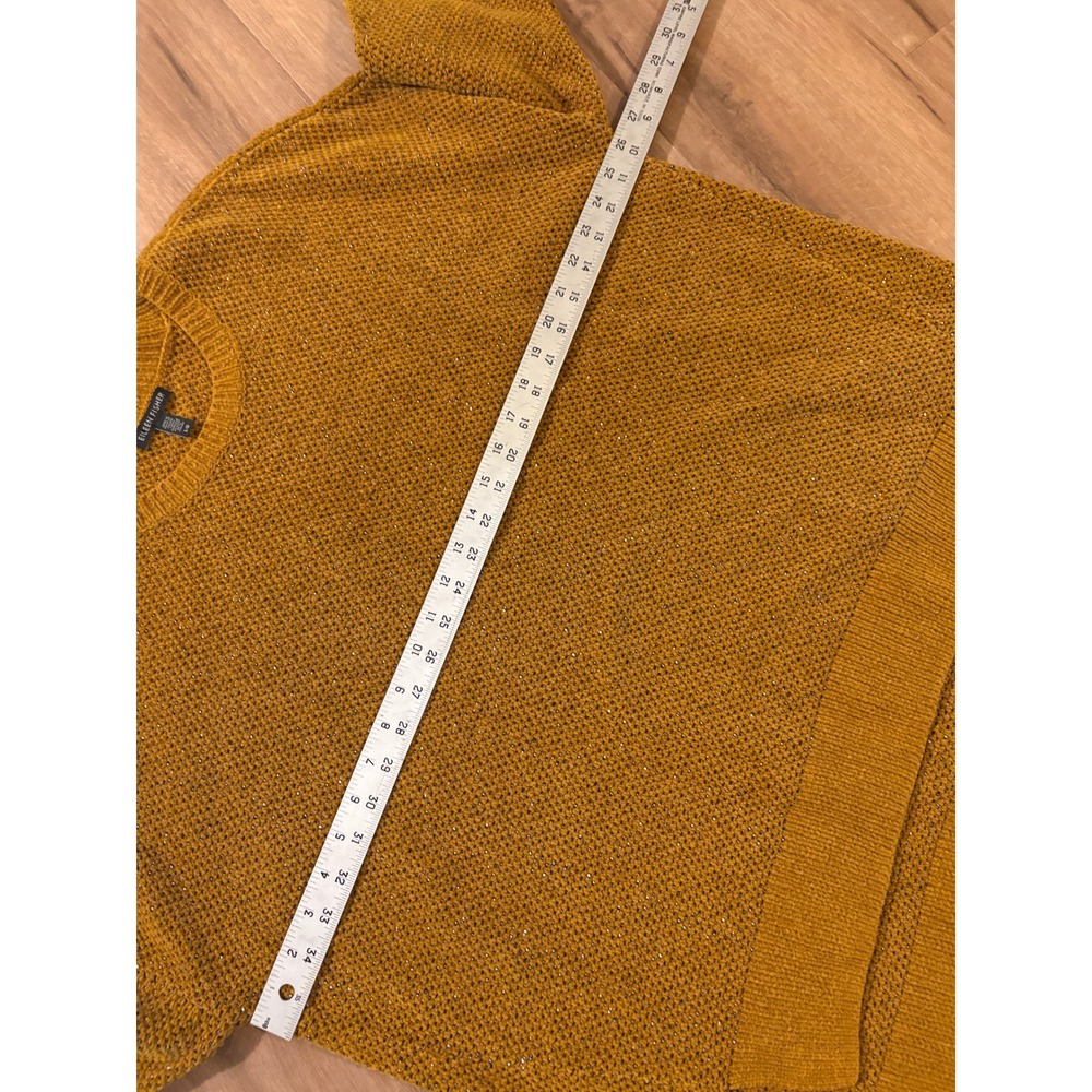 Eileen Fisher Sweater L Mustard Organic Cotton Chenille Oversized Never Worn - Picture 7 of 9
